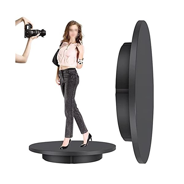 XqMart Plateau tournant électrique pour Photographie - réglable 90/180/360°, motorisé, avec 5 Fonds, pour vidéo en Direct, No