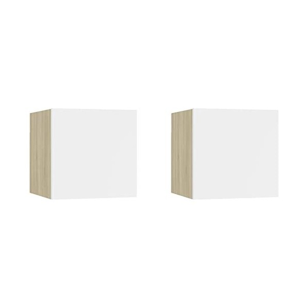 Meuble TV,Étagère TV Flottante, Support de Télévision Flottant Fixé au Mur Centre de Console Multimédia de Divertissement Gra