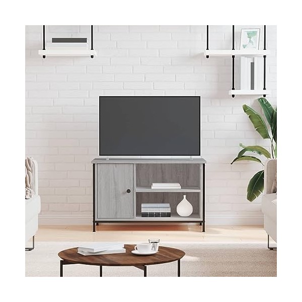 VEEKI Meuble TV, Meuble TV Suspendu, Meuble TV Industriel, Meuble TV Bois, Meuble Chambre, Convient pour Salon ou Chambre, So