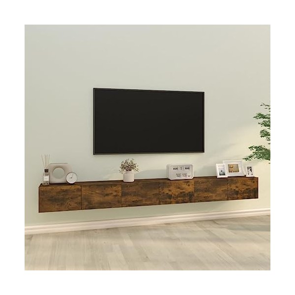 TALCUS Home Hardware Businese Meuble TV 3 pièces en chêne fumé