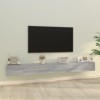 DCRAF Centres de divertissement et meubles TV, ensemble de meubles TV 3 pièces en bois Sonoma gris