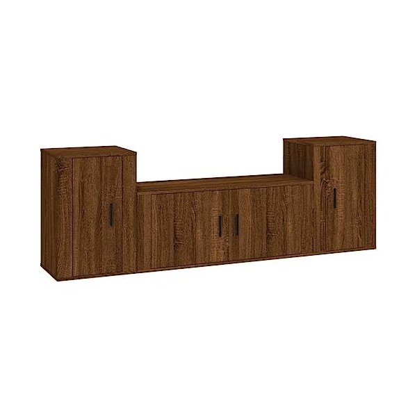 SEVSO Meuble TV 3 pièces en chêne marron