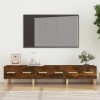 Meuble TV Chêne fumé 150x34,5x30 cm Bois dingénierie