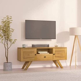 WOODEY Meuble TV 110 x 30 x 50 cm en bois massif teck