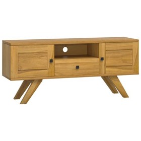 WOODEY Meuble TV 110 x 30 x 50 cm en bois massif teck
