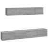 TEKEET Ensemble de 4 meubles TV et centres de divertissement - Gris Sonoma - Bois dingénierie