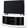 Homeology Meuble TV d’angle incurvé Pangea Beam-thru 81,3&nbsp;-&nbsp;139,7&nbsp;cm blanc