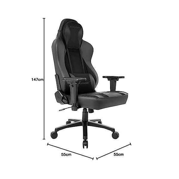 AKRacing Gaming Chair AK Racing Office Siège, Cuir synthétique polyuréthane , Daim Doux au Toucher, Taille Unique