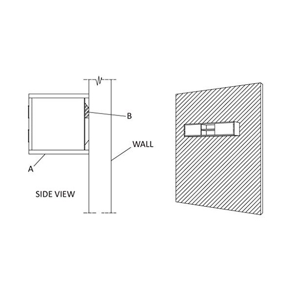 DCRAF Home Hardware Businese Meuble TV mural en teck massif 135 x 30 x 30 cm