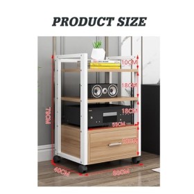 BZJPRFC Armoire Multimédia AV À 3 Niveaux, Meuble TV De Jeu Et Tour Audio Stéréo avec Support en Bois Réglable en Hauteur for