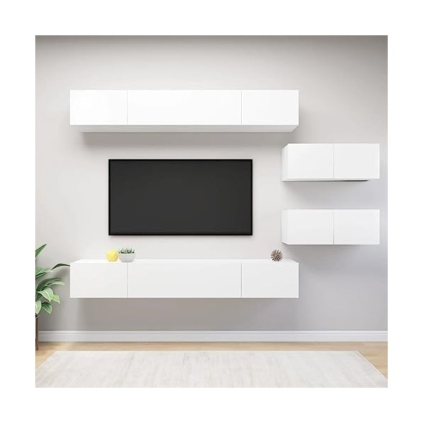 VEEKI Meuble TV, Meuble TV Suspendu, Meuble, Meuble TV avec Rangement，Meuble Industriel, Convient pour Salon ou Chambre, Ense