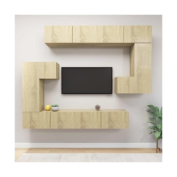 VEEKI Meuble TV, Meuble TV Suspendu, Meuble, Meuble TV avec Rangement，Meuble Industriel, Convient pour Salon ou Chambre, Ense