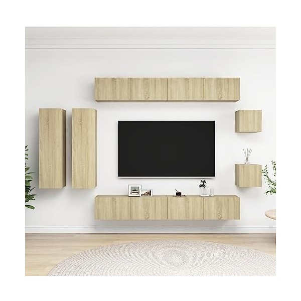 VEEKI Meuble TV, Meuble TV Suspendu, Meuble, Meuble TV avec Rangement，Meuble Industriel, Convient pour Salon ou Chambre, Ense