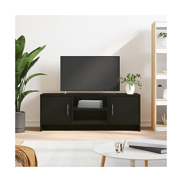 Tidyard Meuble TV Banc TV Meuble de Salon Noir 102x30x37,5 cm Bois dingénierie