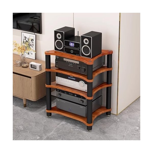 HOFSSI Armoire De Composants Audio/vidéo À 4 Niveaux for Boîtiers De Câbles, Lecteurs DVD, Appareils De Streaming, Récepteurs