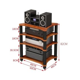 HOFSSI Armoire De Composants Audio/vidéo À 4 Niveaux for Boîtiers De Câbles, Lecteurs DVD, Appareils De Streaming, Récepteurs