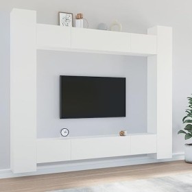 Ensemble de Meubles TV 8 pcs Blanc Bois dingénierie - Meuble télé, Meuble TV Industriel, Meuble Chambre, Convient pour Salon