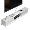 JUNNIU Étagère Murale pour Meuble TV Flottant, Console multimédia, Centre de Divertissement Mural avec 2 Portes, étagère pour