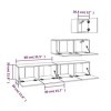 Meuble TV 4 pièces en chêne fumé