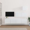 ECLAY Meuble TV 4 pièces en bois blanc brillant pour centres de divertissement et meubles TV