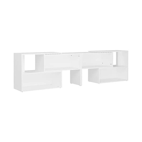 vidaXL Meuble TV Armoire Basse Centre de Divertissement Meuble de Salon Salle de Séjour Maison Intérieur Blanc 149x30x52 cm A