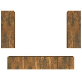 Home Hardware Businese Meuble TV 4 pièces en chêne fumé