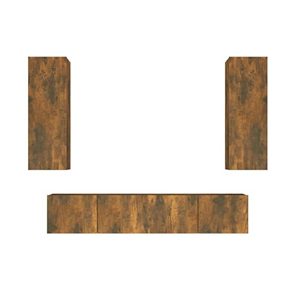 Home Hardware Businese Meuble TV 4 pièces en chêne fumé