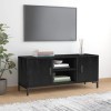 RAUGAJ Home Hardware Businese Meuble TV en pin massif Noir 110 x 35 x 48 cm