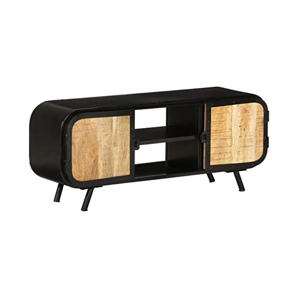 TEKEET Home Hardware Businese Meuble TV en bois de manguier brut 110 x 30 x 45 cm