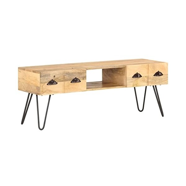 Home Hardware Businese Meuble TV en manguier massif 120 x 35 x 45 cm