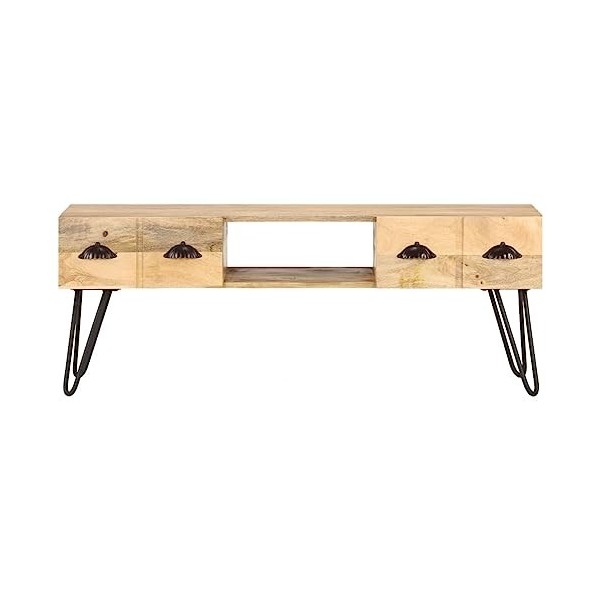 Home Hardware Businese Meuble TV en manguier massif 120 x 35 x 45 cm