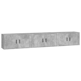 CUTSKY Meuble TV mural 3 pièces Gris béton 80 x 34,5 x 40 cm