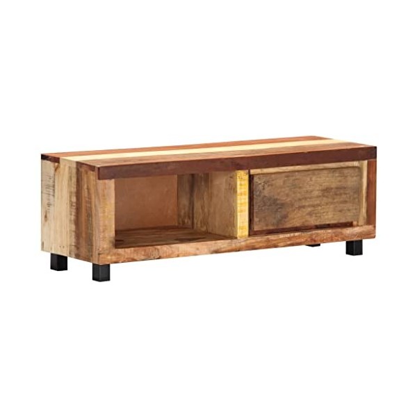 WOODEY Meuble TV en bois recyclé massif 100 x 30 x 33 cm