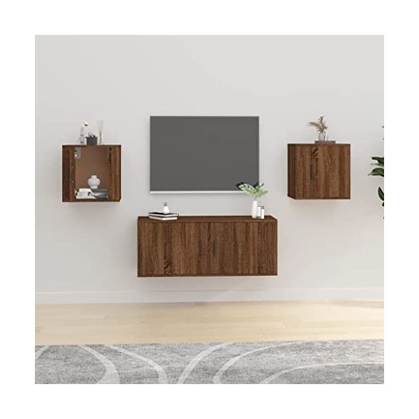 VEEKI Meuble TV, Meuble TV Suspendu, Meuble, Meuble TV avec Rangement，Meuble Industriel, Convient pour Salon ou Chambre, Meub