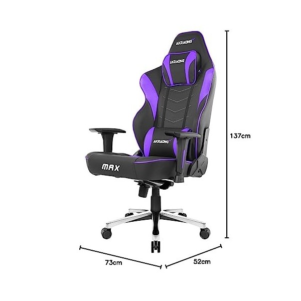 AKRacing Masters Series Max Fauteuil de Gaming, Métal, Noir, Violet, Taille Unique