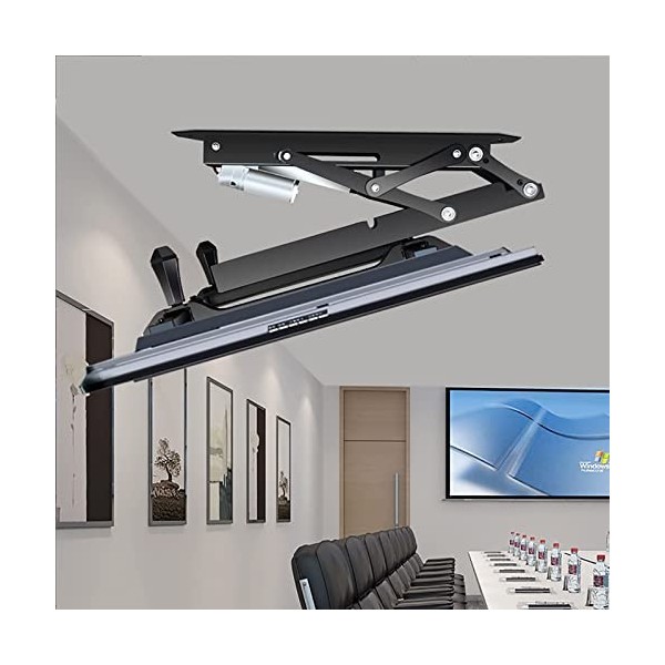 Support TV Plafond Réglable - Support TV Au Plafond Motorisé, Rabattable 0-85°, Élévateur TV Rabattable Caché, Élévateur TV É