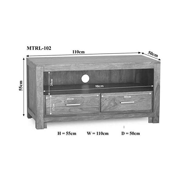 Meuble TV - Bois Massif de Palissandre laqué - Metro POLIS 102