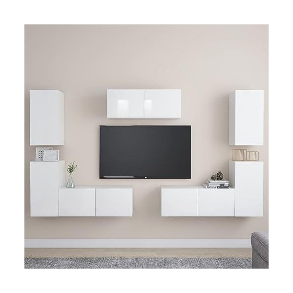 VEEKI Meuble TV, Meuble TV Suspendu, Meuble, Meuble TV avec Rangement，Meuble Industriel, Convient pour Salon ou Chambre, Ense