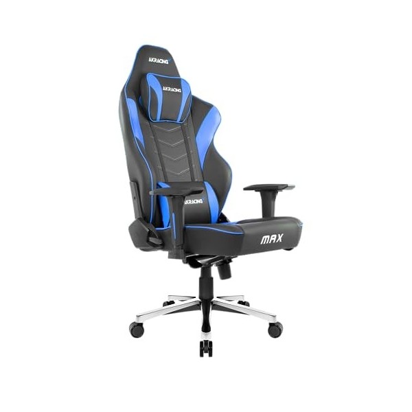 AKRacing Masters Series Max Fauteuil de Gaming, Simili Cuir, Noir, Bleu, Taille Unique