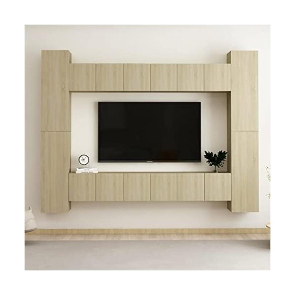 Meuble TV, Meuble TV Suspendu, Meuble TV Blanc, Meuble TV Industriel, Meubles de Salon, Salon, Chambre, Cadre en Acier, vidaX