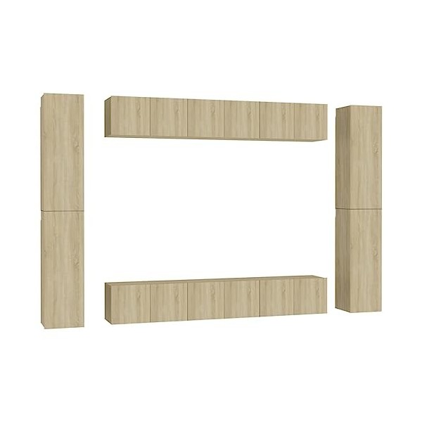 Meuble TV, Meuble TV Suspendu, Meuble TV Blanc, Meuble TV Industriel, Meubles de Salon, Salon, Chambre, Cadre en Acier, vidaX