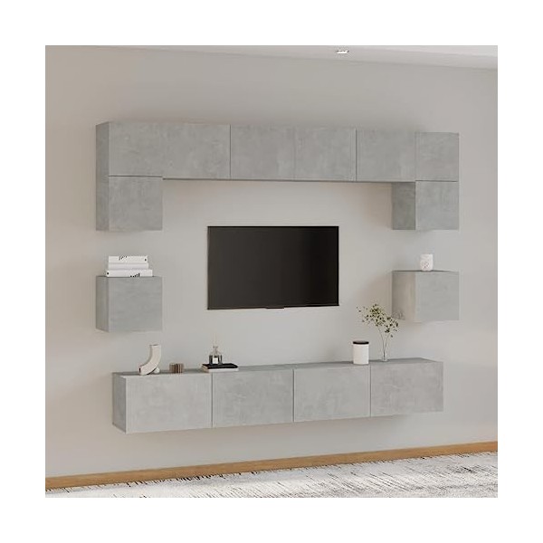 VEEKI Meuble TV, Meuble TV Suspendu, Meuble TV Industriel, Meuble TV Bois, Meuble Chambre, Convient pour Salon ou Chambre, En