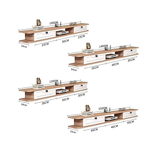 StrOux Meuble TV Flottant Meuble TV Meuble TV Unités Murales pour Salon Meuble TV Flottant Console TV en Bois pour Salon Meub