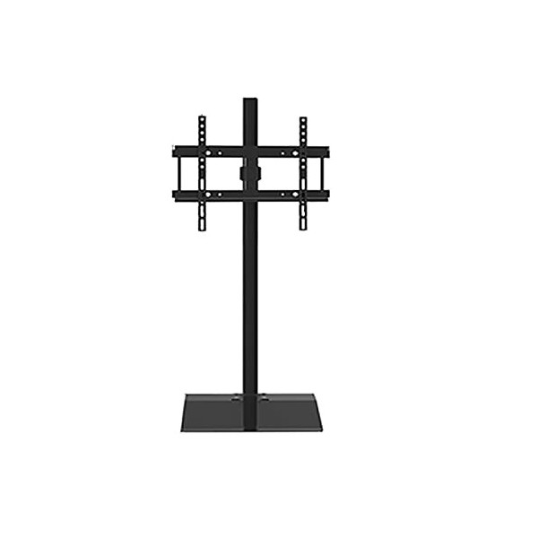 Meuble TV avec Plateau Amovible, Diamètre du Tube Rond 50 mm et Acheminement des Câbles, Mur de Fond sans Perforation, Parten