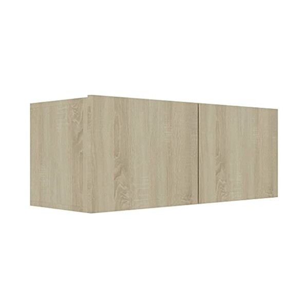 Meuble TV avec 2 Portes | Style Scandinave | Meuble Hi-FI Armoire télé Salon séjour | 80x30x30cm chêne Sonoma