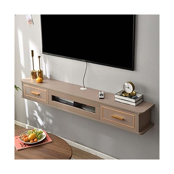 Meuble TV Flottant Meuble TV Suspendu Meuble TV Suspendu Étagère Murale en Bois pour Composants de Jeu Stockage multimédia Co