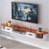 Meuble TV, Lowboard TV, Étagères flottantes, Console multimédia TV murale, Meuble TV mural en bois massif pour chambre à couc