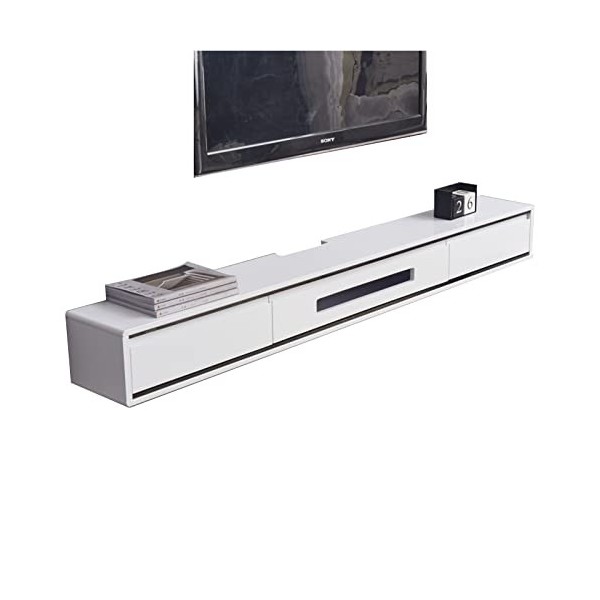 Meuble TV Mural Console Meuble TV Flottant, Meuble TV Mural 47,2 Pouces Étagère De Rangement Multimédia, pour Décodeurs Câble