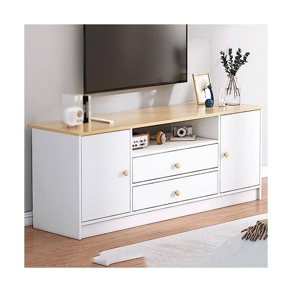 Support de Meuble TV, Meuble TV Moderne, Rangement cloisonné, cloisons Ouvertes porteuses Stables, pour différentes Tailles d