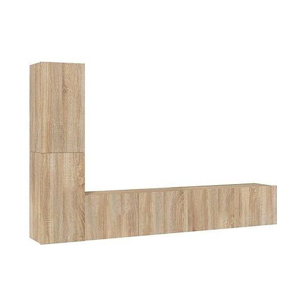 HEPBAK Home Hardware Businese Meuble TV 4 pièces en chêne Sonoma